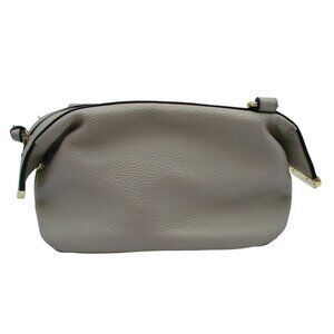 Steve Madden Women Beige Faux Leather Handbag Purse Travel Makeup Bag 11x4x4.5"